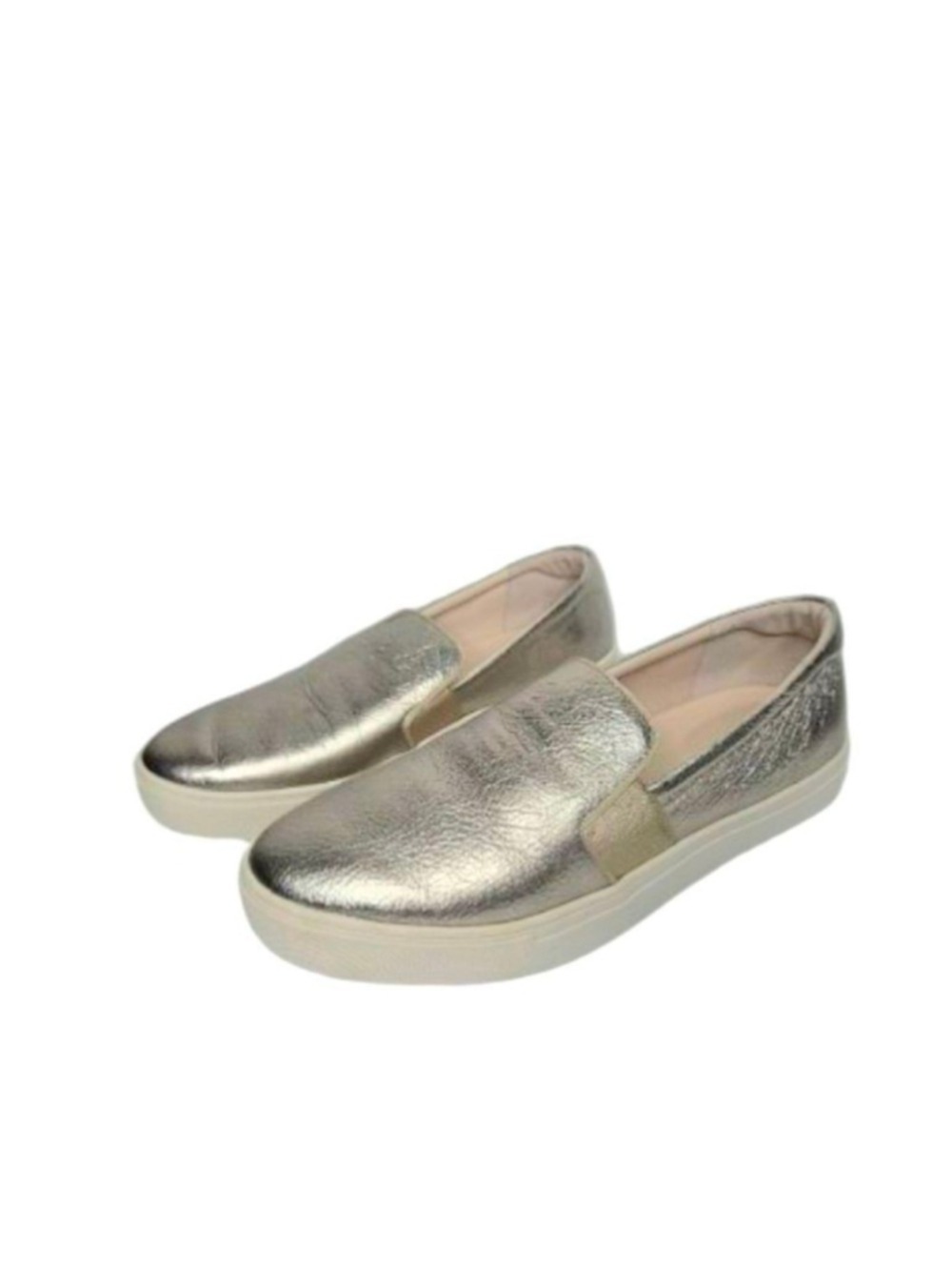 Birdies Swift Leather Gold Slip On Sneakers Women's Size 10.5 Metallic